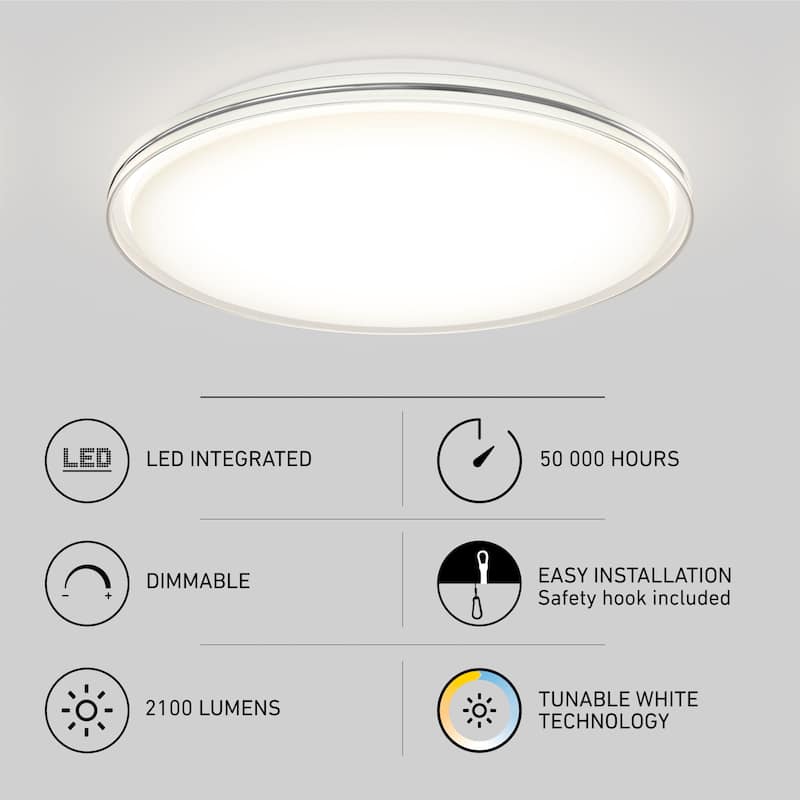 Artika Astrid 30W LED 16" Flush Mount Light With Remote Control