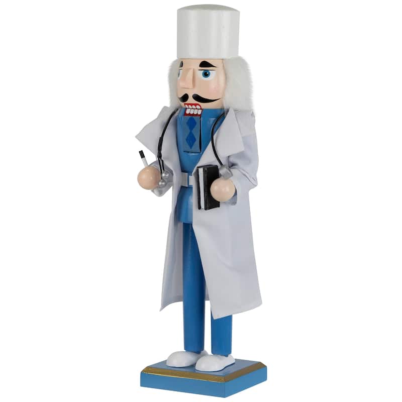 Doctor with Stethoscope Wooden Christmas Nutcracker - 14"