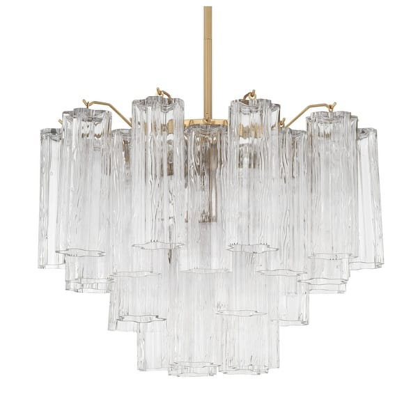 slide 2 of 11, Crystorama Lighting Group ADD-306-CL Addis 6 Light 20" Wide Waterfall Aged Brass