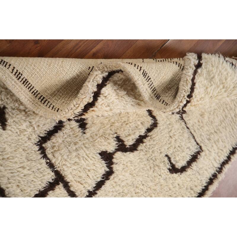 Beige Anatolian Runner Rug Handmade Turkish Wool Carpet - 3'3"x 9'7"