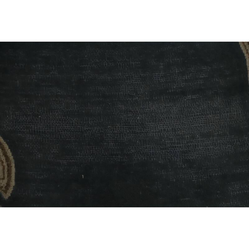 Hand Knotted Oriental 100% Wool Carpet Traditional Medallion Greys & Charcoal Kerman Area Rug - 12' 4'' X 9' 8''