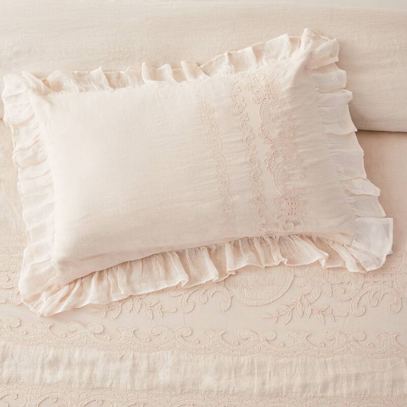 The Gray Barn Spring Field Linen Duvet Set - 4 Color (White, Grey, Pink, Ivory)