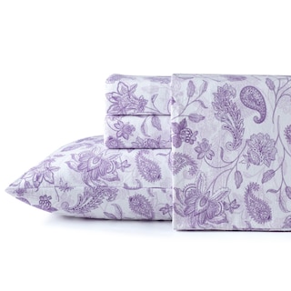 Pointehaven Printed Cotton 180 GSM Deep Pocket Oversized Brushed Flannel Sheet Set