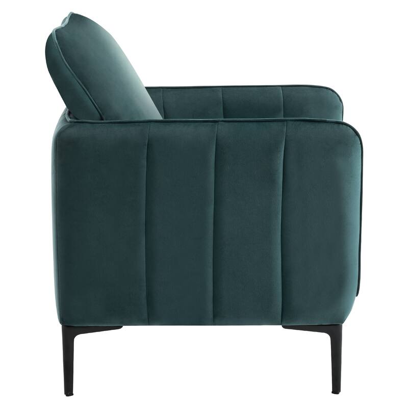 Nora Modern Velvet Accent Chair for Bedroom with Metal Legs