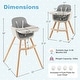 preview thumbnail 25 of 46, Costway 3 in 1 Convertible Wooden High Chair Toddler Feeding Chair - See Details