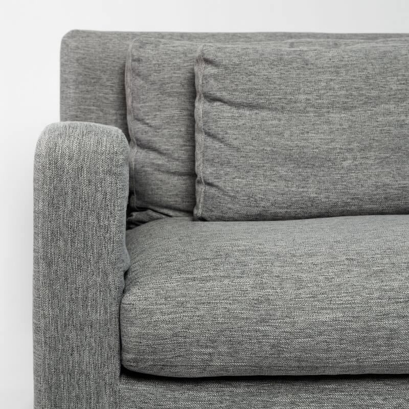 Denly II Castlerock Grey Slipcover Three Seater Sofa
