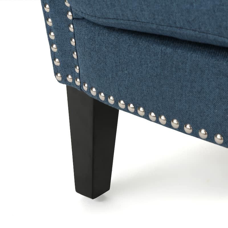 Brice Contemporary Scroll Arm Club Chair with Nailhead Trim by Christopher Knight Home
