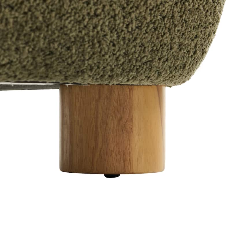 Christopher Knight Home - Modern Boucle Upholstered Accent Chair with Solid Rubberwood Legs