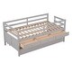 preview thumbnail 13 of 15, Elegant Low Loft Bed Twin Size with Trundle, Full Safety Fence, Climbing ladder and Storage Drawers, Solid & Sturdy, Grey