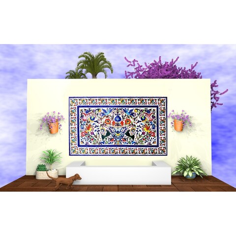 60pc Indoor Outdoor Ceramic Tile Water Fountain Mosaic Wall Mural