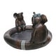 preview thumbnail 3 of 2, Polyresin 10" Dad & Son Elephant Bird Bath, Copper 10.0"H - 17.0" x 15.0" x 10.0"