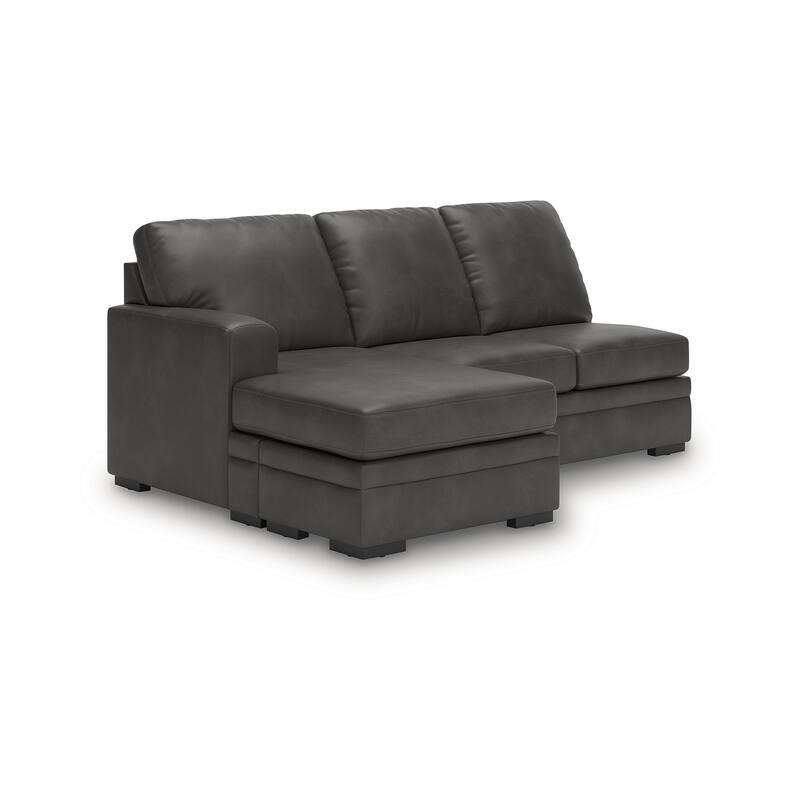 Signature Design by Ashley Dara Park Gray 2-Piece Sectional with Chaise - 124" W x 87" D x 40" H