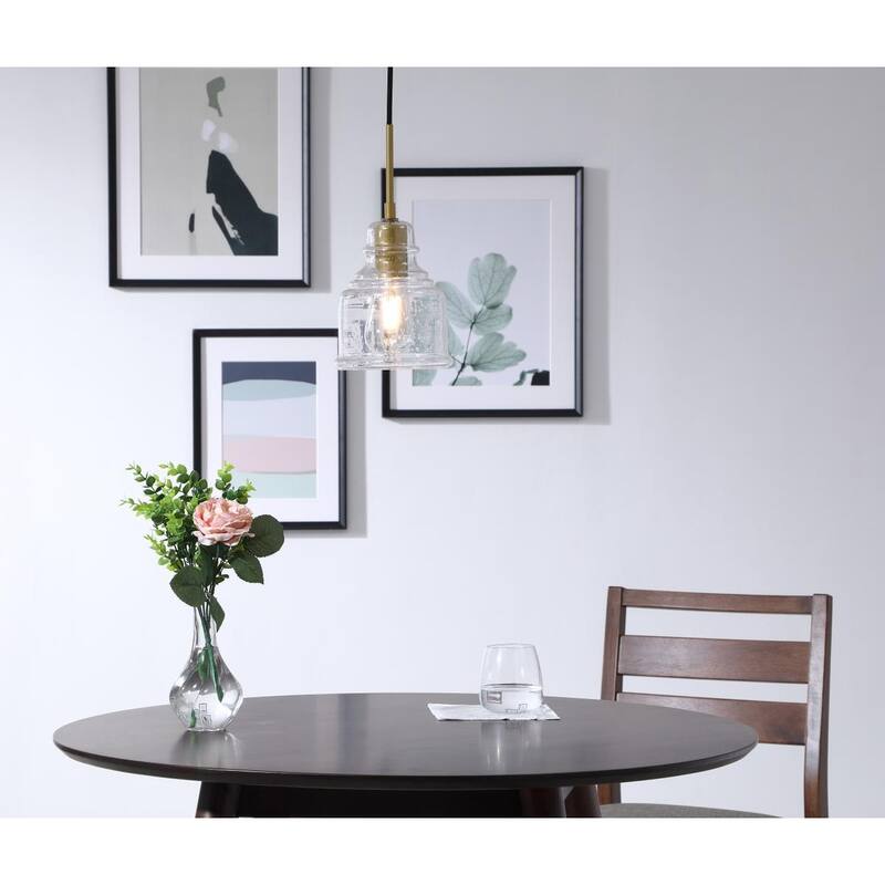 Adelee 6-Inch 1-Light Clear Seeded Glass Pendant