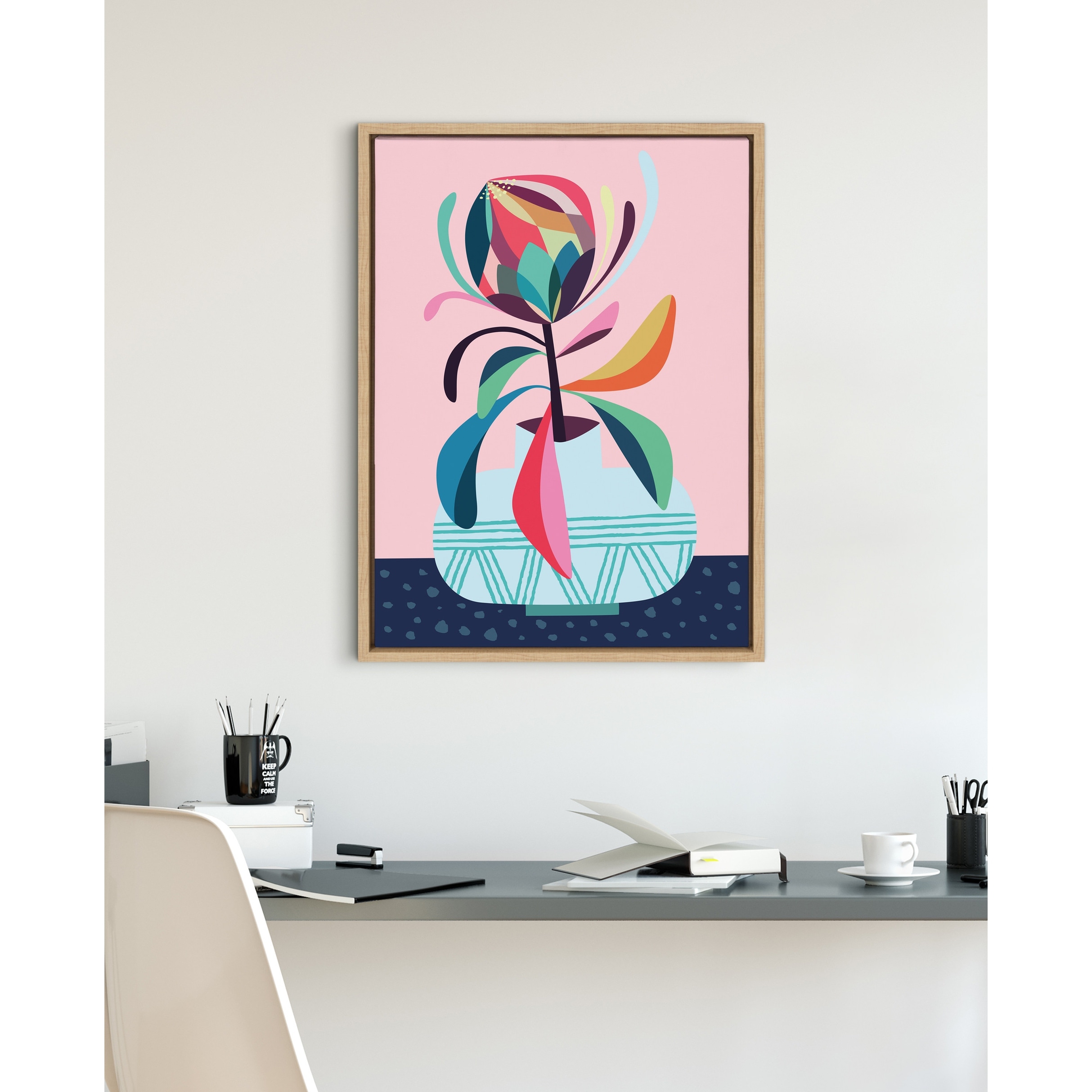 Kate and Laurel Sylvie Protea Canvas by Rachel Lee of My Dream Wall On  Sale Bed Bath  Beyond 32682876