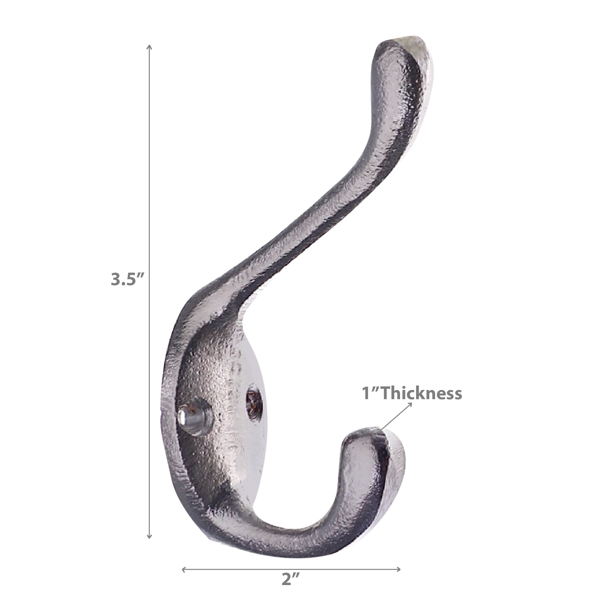 Double Iron Hook Nickel - Set of 3 - Bed Bath & Beyond