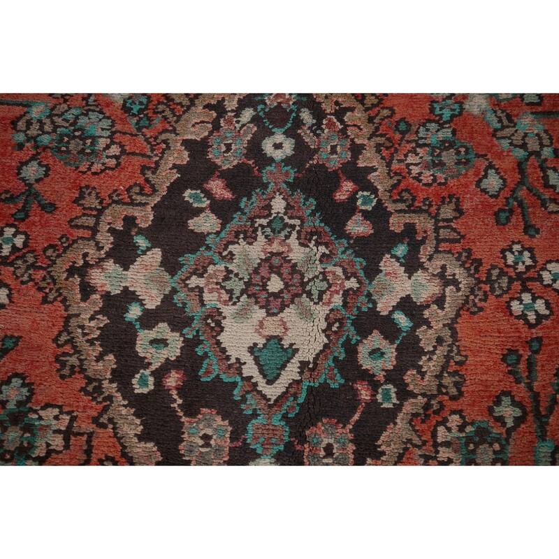 Hamedan Persian Vintage Area Rug Hand-Knotted Wool Carpet - 7'0"x 9'9"