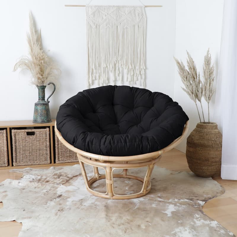 Humble + Haute Round Papasan Cushion - 48 x 48 x 4 inches - Black
