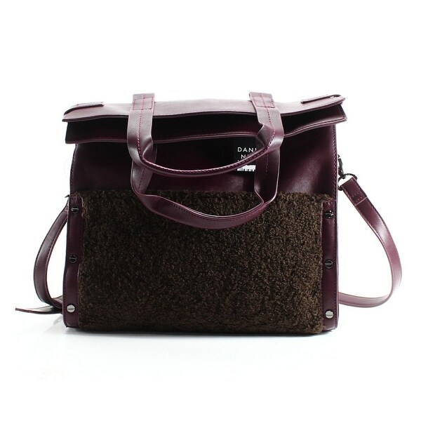 Danielle Nicole New Red Wine Pleather Minx Combo Shoulder Tote Danielle Nicole New Red Wine Pleather Minx Combo Shoulder Tote Bag Purse