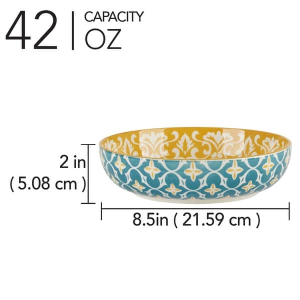 Certified International Panache Set of 6 Soup/Pasta Bowl 6 asst - 8.5" Diam x 2"