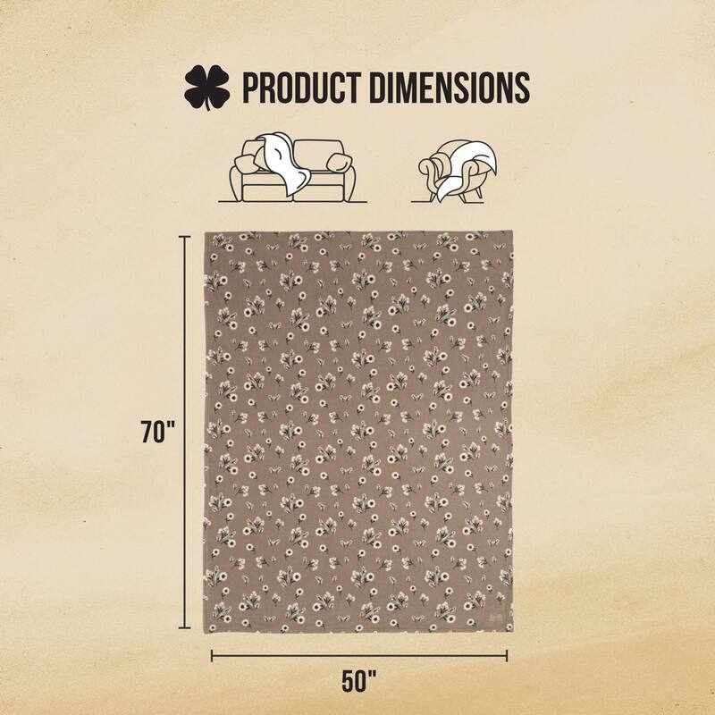 Lucky Brand Daisy Plush Throw Blanket