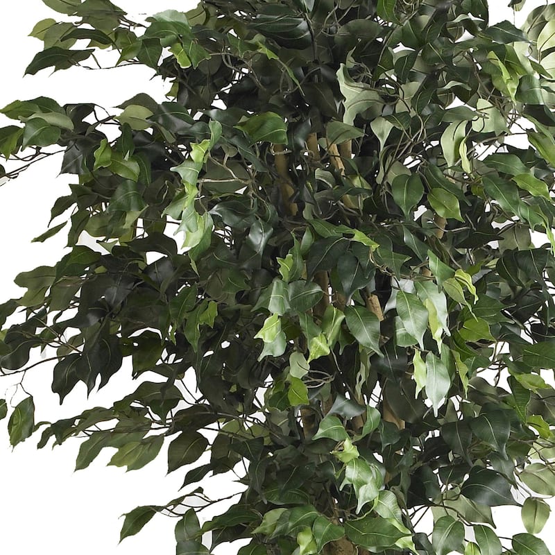 Medieval Silk Tree - 6Ft Indoor Topiary Decor - Double Ball Design - Lush Green Leaves - Home Office Accent - 6ft.