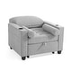 preview thumbnail 92 of 140, 3-in-1 Corduroy Sleeper Sofa Pull-Out Bed Convertible Adjustable Loveseat with USB Port