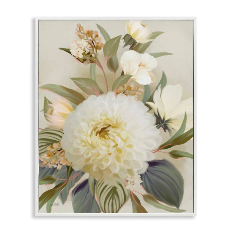 Stupell Elegant Dahlia Bundle Framed Giclee Art Design By House Fenway - 24 x 30 - White