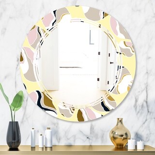 Designart 'Golden River Stones' Printed Modern Round or Oval Wall ...