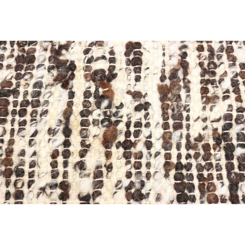 ECARPETGALLERY Braid weave Sienna Dark Brown Wool Rug - 6'2 x 9'2