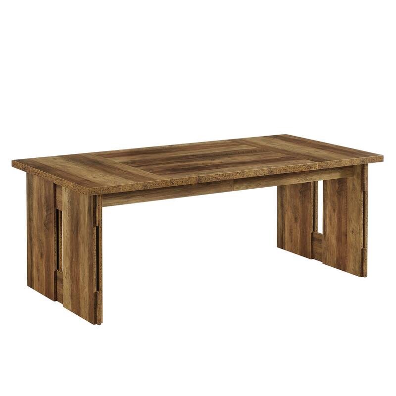 Rustic Brown Industrial Wooden Kitchen Dining Table for 4-6