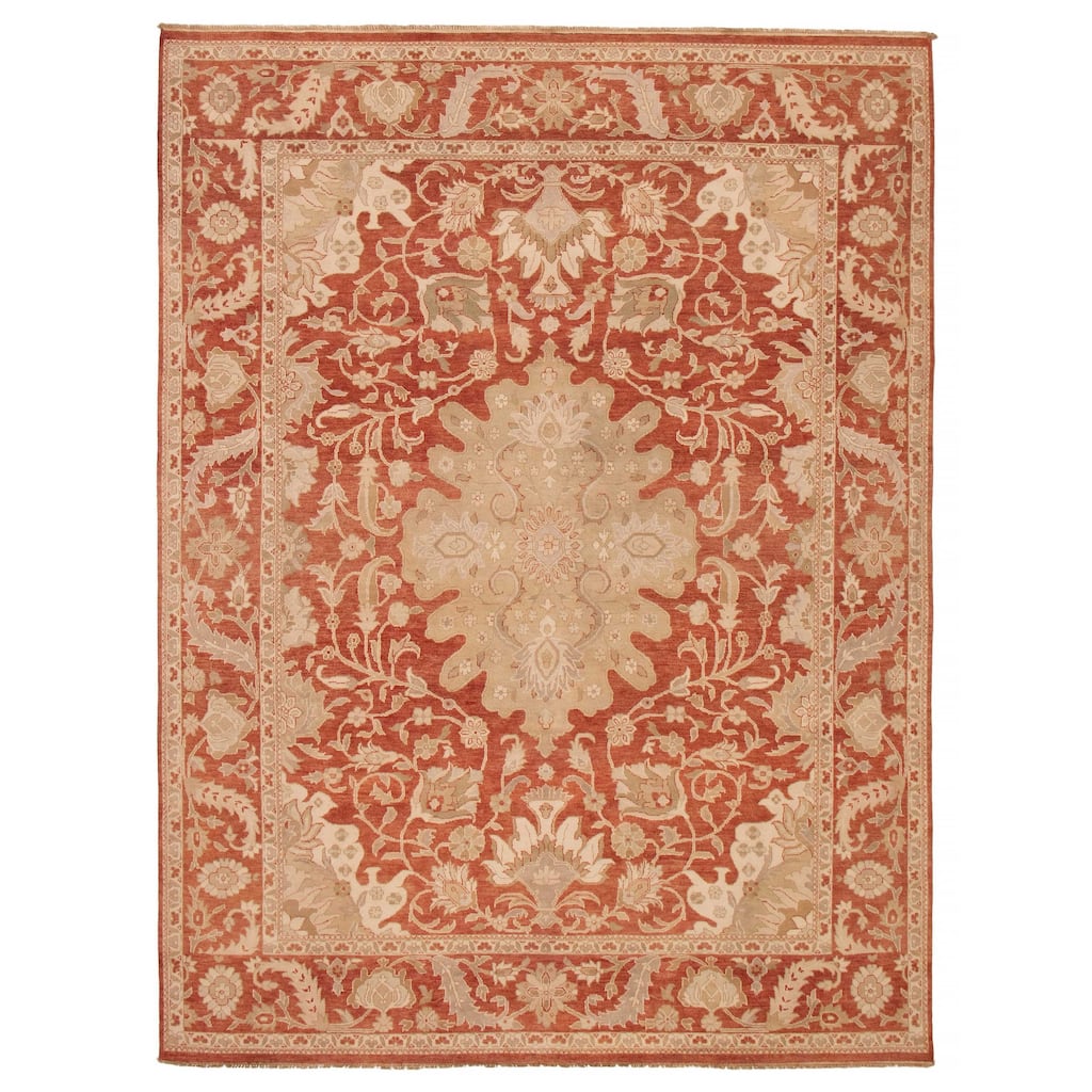 ECARPETGALLERY Hand-knotted Peshawar Oushak Copper Wool Rug - 8'9 x 11'8