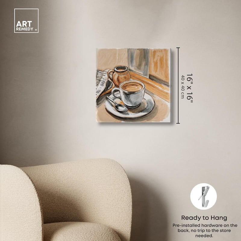 Sunday Coffee Canvas by Art Remedy, Gallery Wrapped