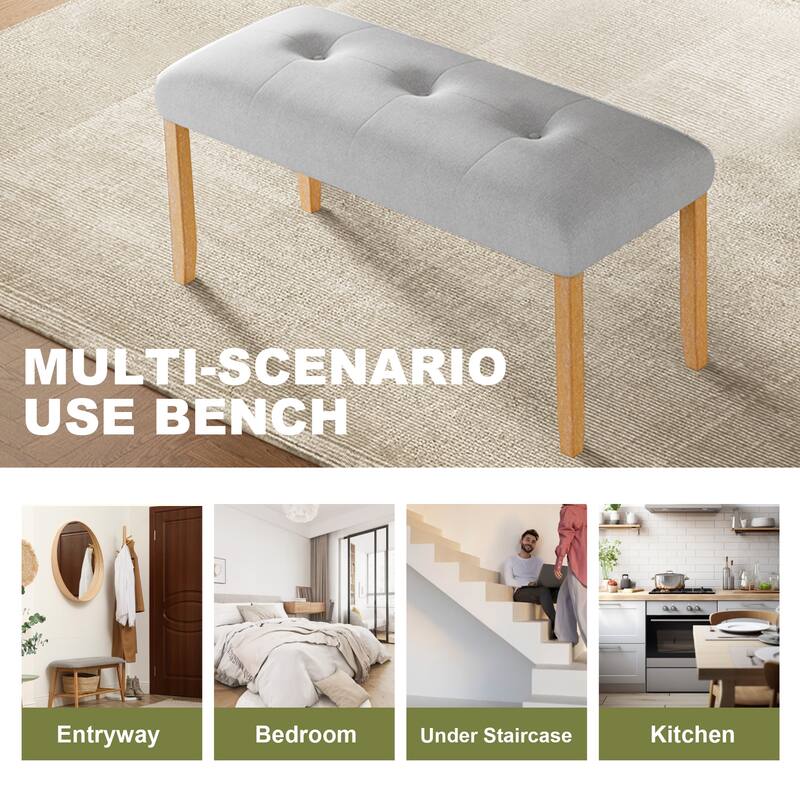 Upholstered Tufted Bench for Bedroom and Dining Room