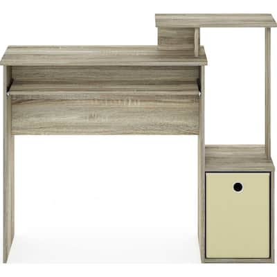 Writing Desk - Compact Computer Desk with Keyboard Drawer & CPU Storage - Modern Home Office Desk