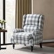 preview thumbnail 15 of 100, Olympus Upholstered Classic Manual Wingback Recliner with Spindle Legs by HULALA HOME PLAID BLACK