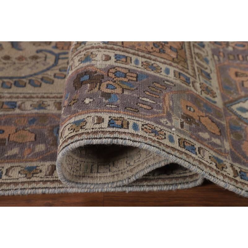 Traditional Tabriz Persian Vintage Rug Hand-Knotted Wool Carpet - 6'10"x 9'10"