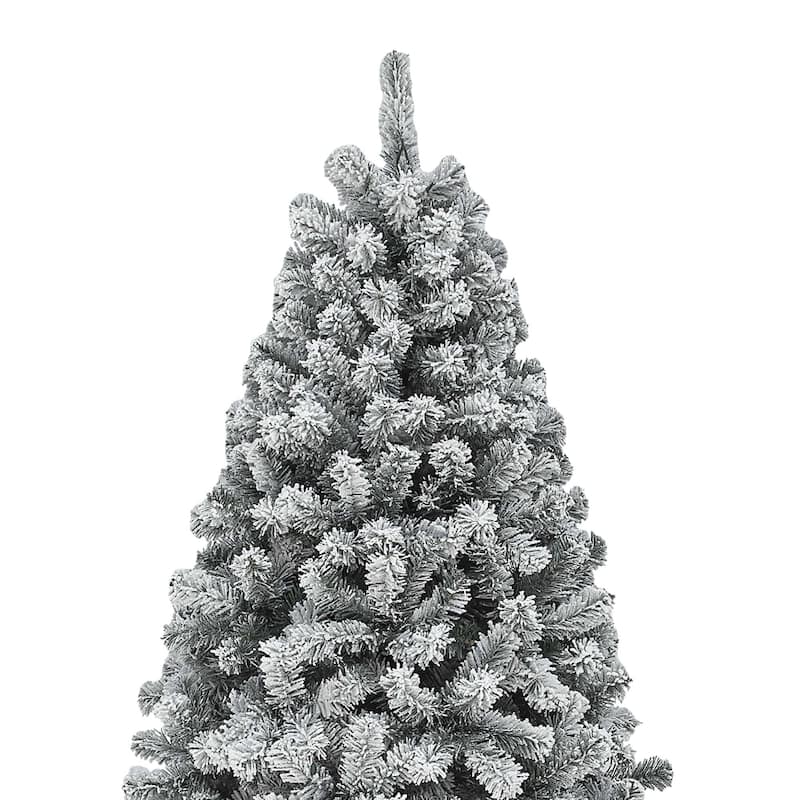6/7.5/9 FT Pre-Lit Frosted Pine Artificial Christmas Tree with LED Lights