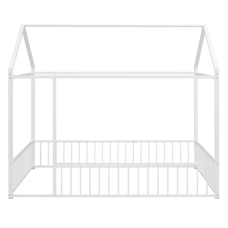 Metal Bed House Bed with Fence