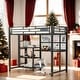 preview thumbnail 15 of 25, Twin Size Loft Bed with Desk, Whiteboard, 3 Shelves and Ladder, White