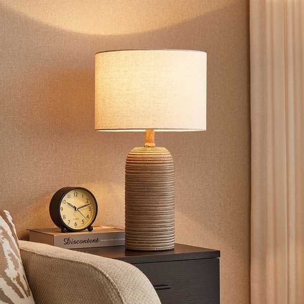 KAWOTI Farmhouse Table Lamp Set with LED Bulbs (Set of 2) - W10.5 x H18.5 inch