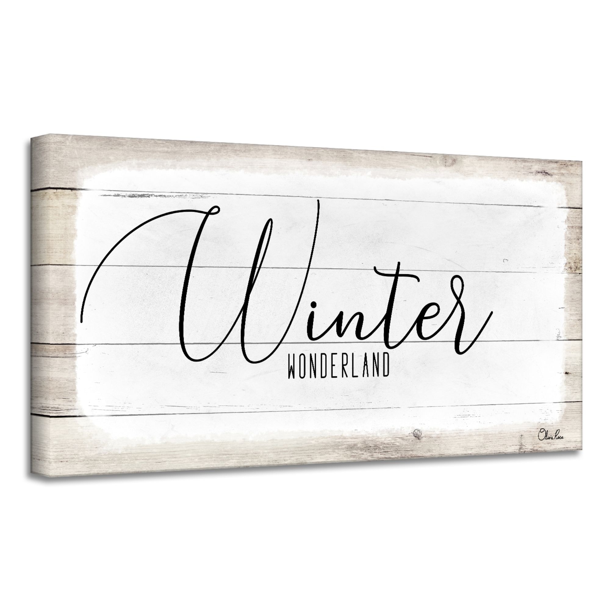 Shop Beige And White Winter Wonderland Christmas Canvas Wall Art Decor 8 X 16 Overstock 32132321