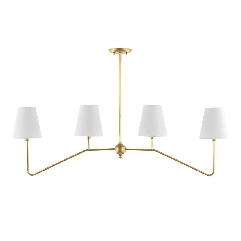 Madsen 47.5" 4-Light Classic Minimalist Iron Linear LED Pendant, Gold Painting by JONATHAN Y