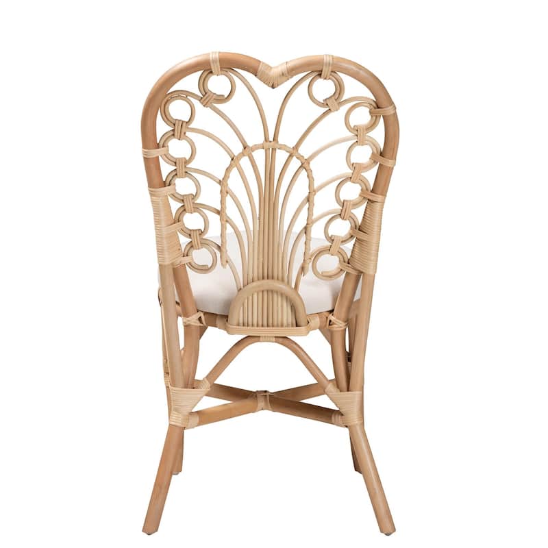 Jerica Modern Bohemian Natural Brown Rattan Dining Chair