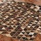 preview thumbnail 3 of 7, Pelle Leather Warm Browns/Black Mosaic Abstract-Edged Area Rug