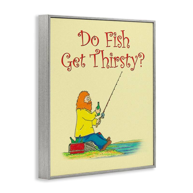 Stupell Do Fish Get Thirsty Humor Framed Giclee Art Design By Roger Straub