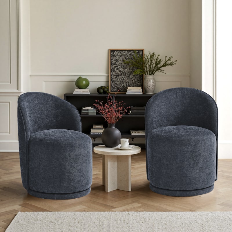 Modern Armless 360-Degree Swivel Dining Chair Barrel Chair