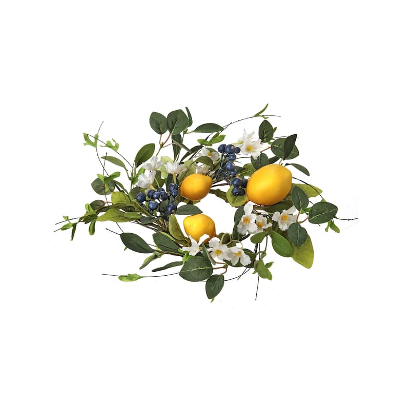 Flowering Lemon & Blueberry Candlering 10"