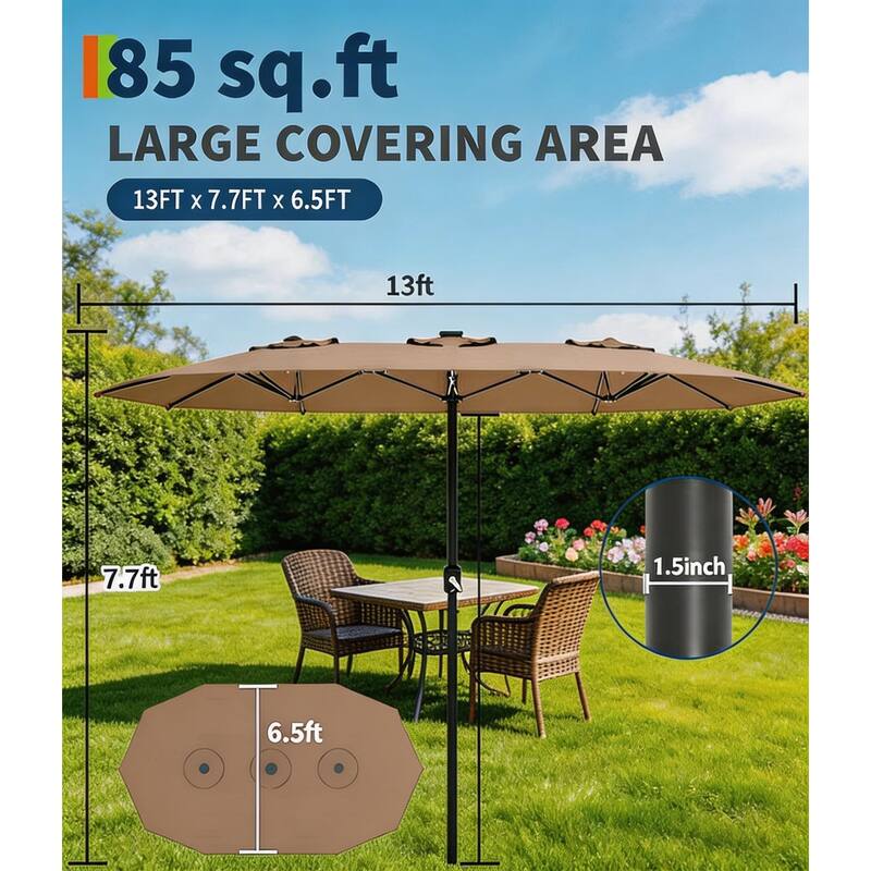 13ft Patio Umbrella, with Double Canopy, No Base