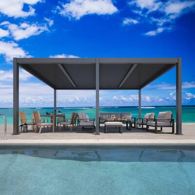 Aluminum Pergola with Adjustable Louvered Roof