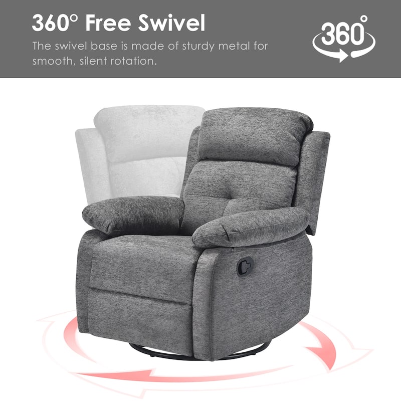 Small Rocker Swivel Recliner Chair for Adults Women for Small Spaces, Bedroom, Living Room